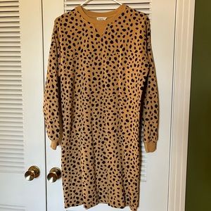 Sugarhill Brighton Tegan Sweatshirt Dress Leopard Print